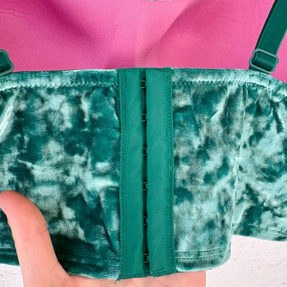 Victoria’s Secret Pink Velvet Green Corset Tank Top Large Lightly Lined NWT - Picture 6 of 9